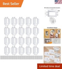 Compact 1-Gang Electrical Outlet Box Extenders - 20 PCS with Installation Screws