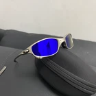 Oakley Juliet 1.0 X-Metal Polarized Sunglasses Silver Frames Blue Lens Vintage