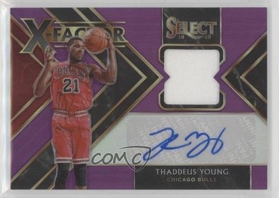 2019 Select X-Factor Memorabilia Signatures Purple 14/99 Thaddeus Young Auto ib1