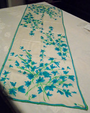 VINTAGE 1960's VERA Ladybug Logo Designer Scarf SILK 15"x46" Rectangle Preowned