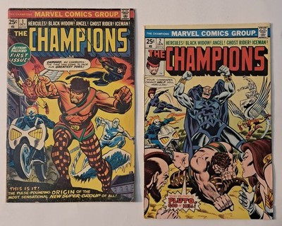 Champions #1 & 2 (1st app of The Champions!) 1975
