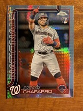 2025 Topps Chrome Andres Chaparro RC Rookie Prism Refractor #187 Nationals