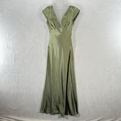 Halfisland Dress Womens S Moss Green Maxi Satin Slip Fairy Romantic Woodland