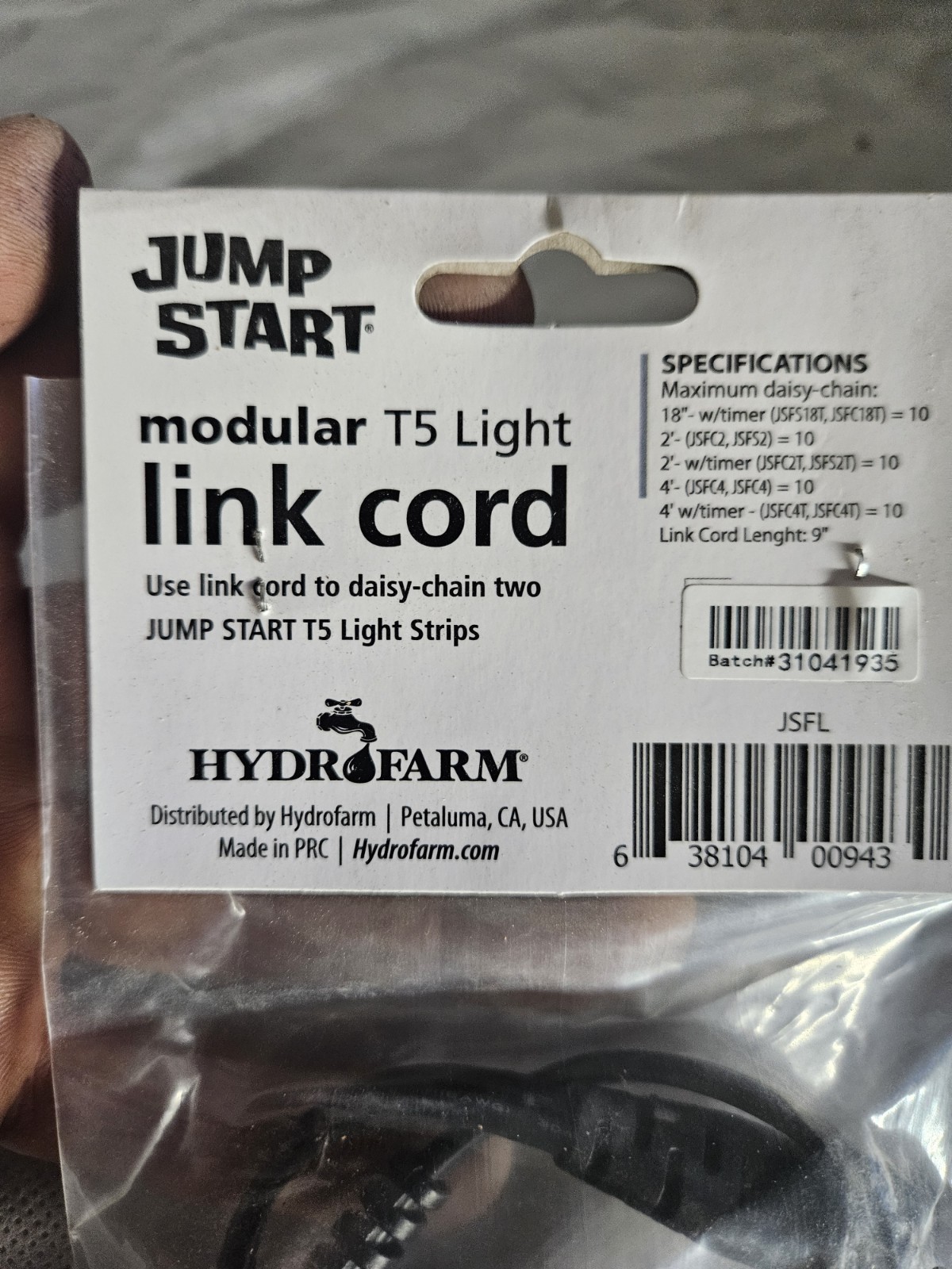 Hydrofarm Jump Start Modular T5 Light Link Cord