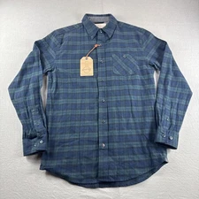 Weatherproof Vintage Flannel Shirt Mens S Blackwatch Plaid Long Sleeve Button Up