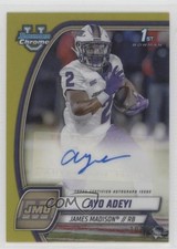 2024 Bowman U Chrome Prospect Yellow Refractor 10/75 Ayo Adeyi #PA-AAD Auto 0x73