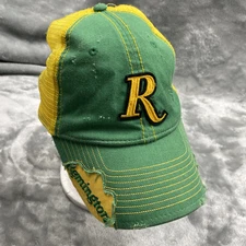 Remington Hat Cap Strap Back Green Camo Distressed Thrashed Team Hunting Outdoor