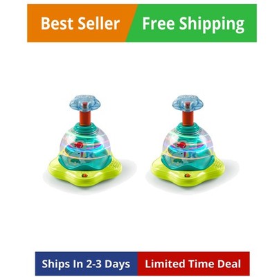 Press & Glow Spinner Cause and Effect Musical Baby Toy,Age 6 +,Pack of 2