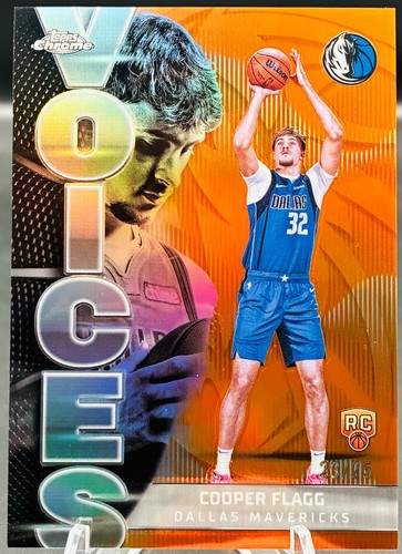 2025-26 Topps Chrome Voices Cooper Flagg #VS-6 True Orange Refractor /25 RC