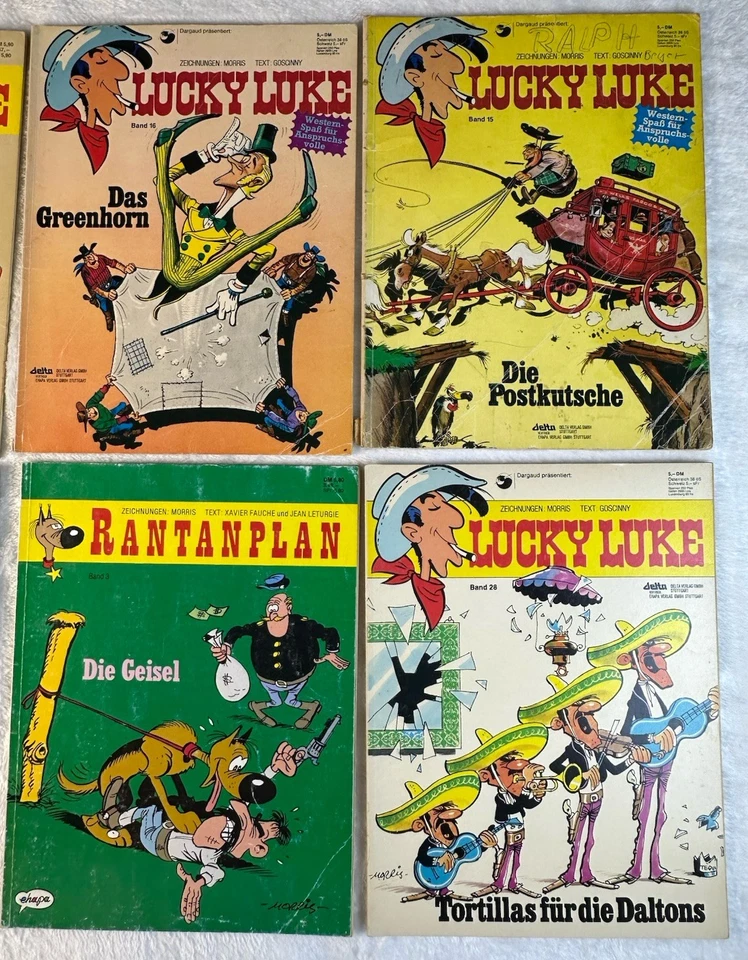 5 Vintage GERMAN Lucky Luke Comics + 1 Rantanplan Comic Western Cowboy America - Image 3 of 4