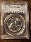 1959-D FBL Franklin Silver Half Dollar 50 Cents PCGS Certified MS 64