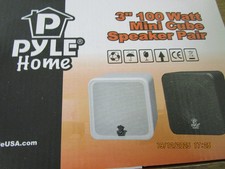 Pyle Home 3" 100w mini cube compact stereo bookshelf speakers pair black