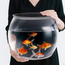 5 Gallon Plastic Fish Tank Large Bowl Shatterproof W/ Crystal Clear Clarity
