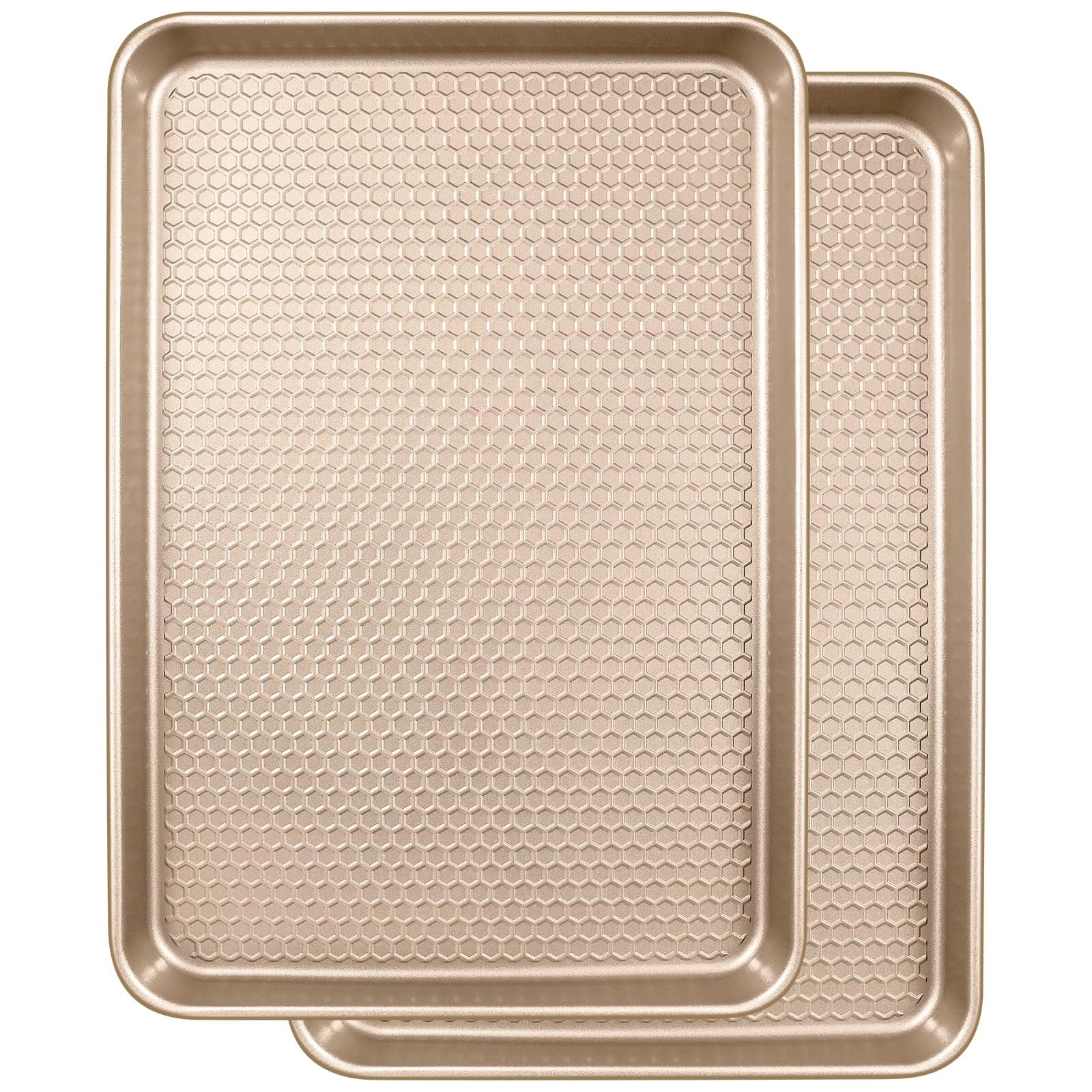 Baking Sheet Pan Set, Honeycomb Embossed Nonstick Baking Sheet 15x10 In, Thic...