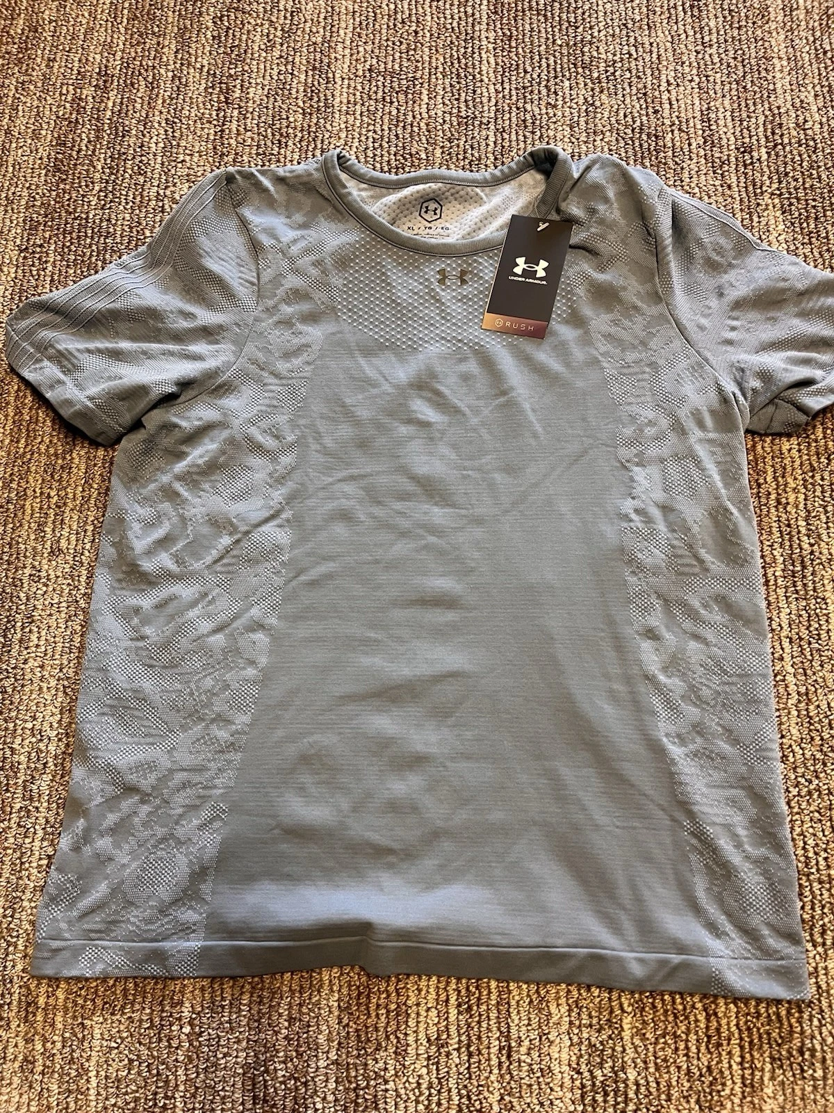Under Armour blue grey RUSH tech Women’s shirt #athleticwear #fitness