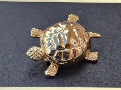 23K vergoldet Schildkröte Anstecknadel große Brosche Anstecknadel