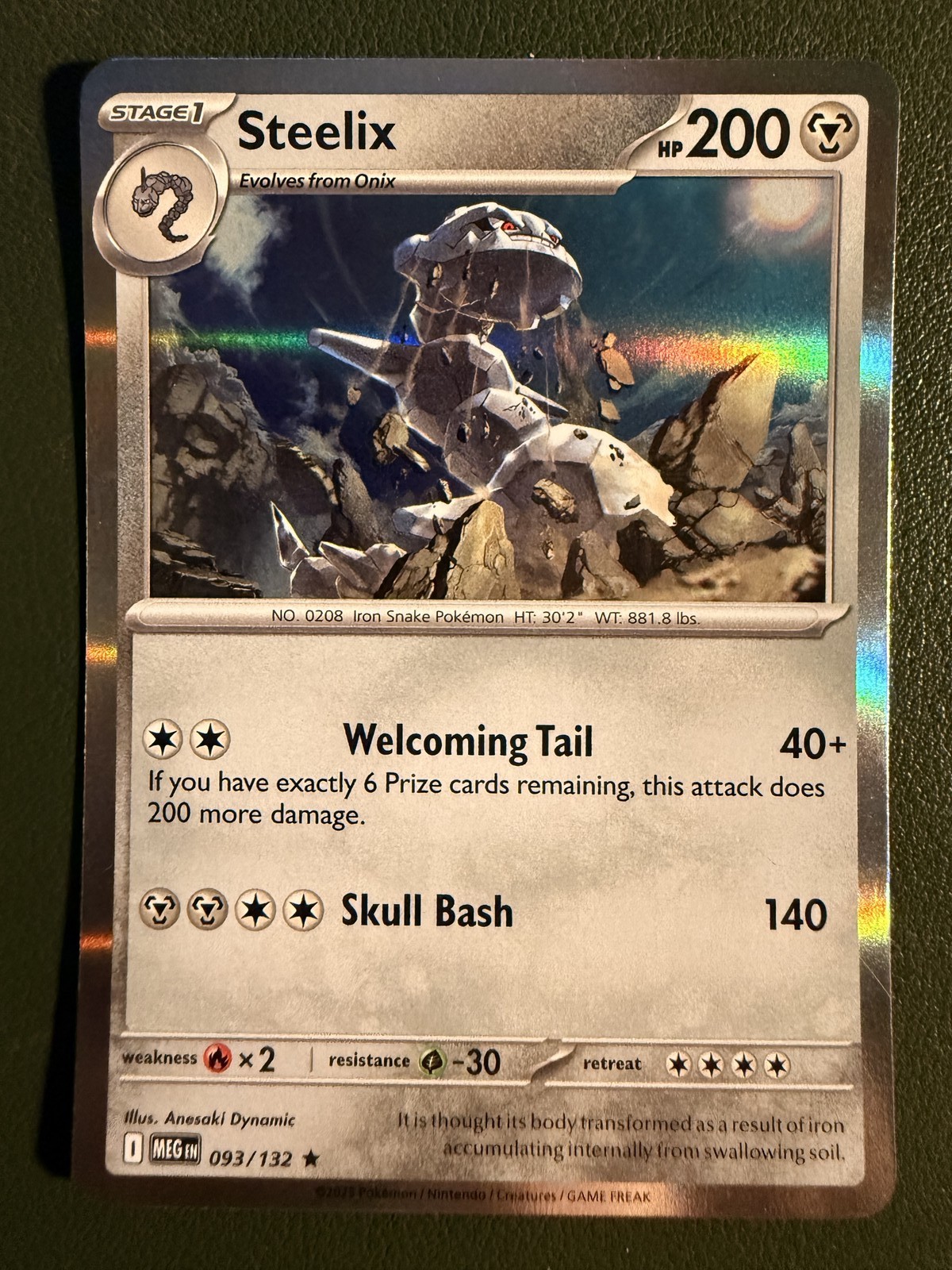 Pokemon TCG Steelix 93/132 Mega Evolution Mega Evolution Holo NM