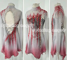 Ice Skating Adult Figure skating Dress Gymnastics Costume gray dyeing