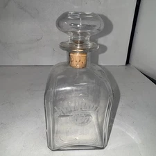 JACK DANIELS OLD No. 7 GLASS DECANTER WITH THE OLDER BROKEN WHEEL DESIGN