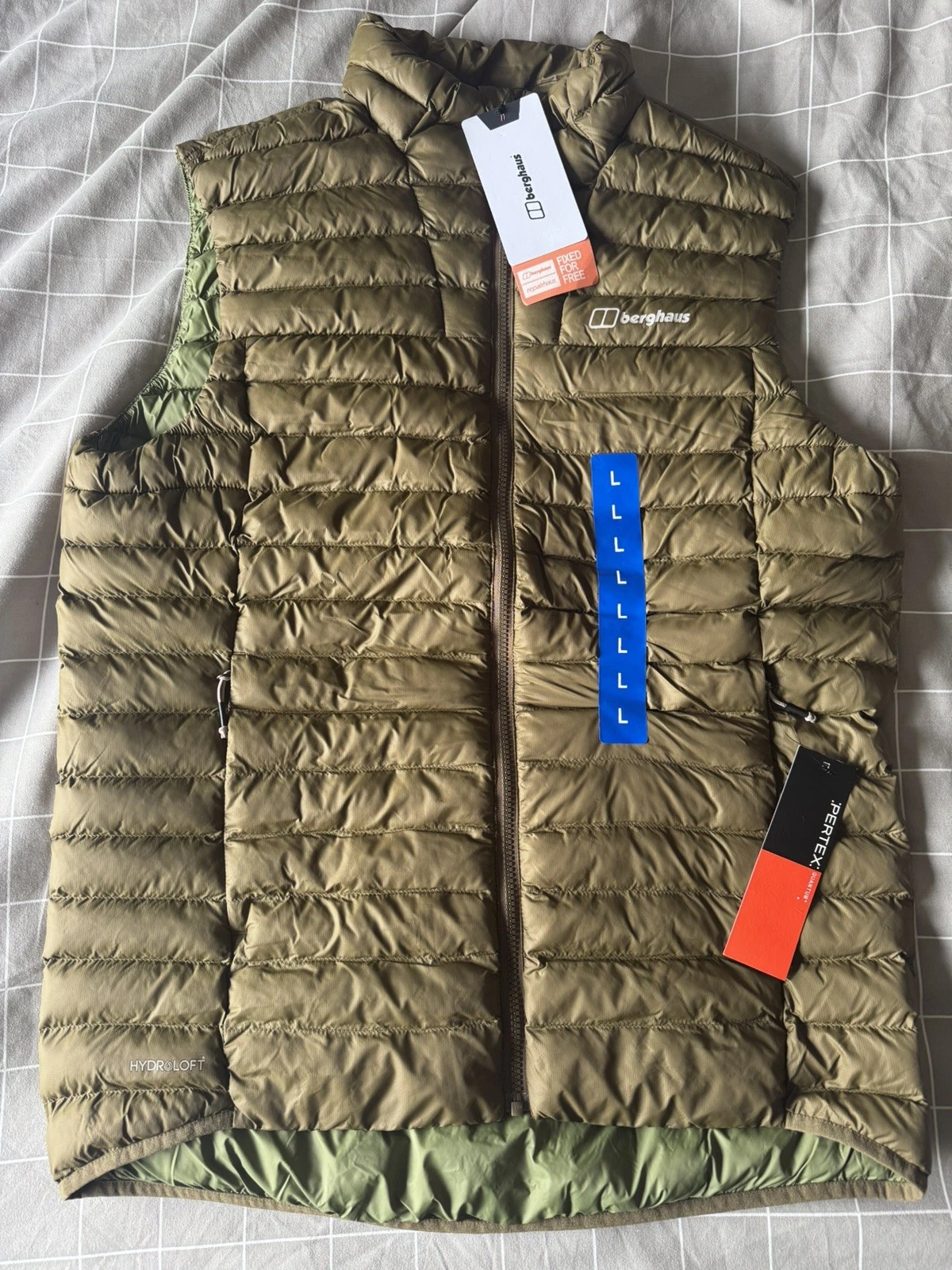 Berghaus Mens Gilet Vaskye Hydroloft Pertex BNWT Size L Khaki Lightweight
Opens in a new window or t