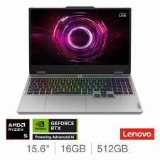Image of Lenovo LOQ Gaming Laptop AMD Ryzen 5 16GB RAM 512GB SSD RTX 5050 15.6" Notebook