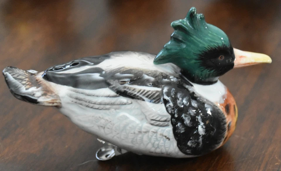 5 Vtg ClipOn Bird Duck Mallard Decoy Fowl Porcelain Ceramic Ornament 4.5"w 2.5"T - Image 3 of 4