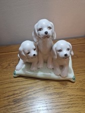 Vintage  Italian  Pottery  3 Dog Figurine/spaniel  1960s 