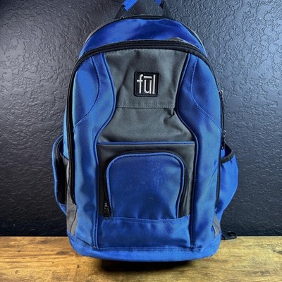 Ful Refugee Blue Grey Polyester Multi-Compartment Backpack Unisex Large