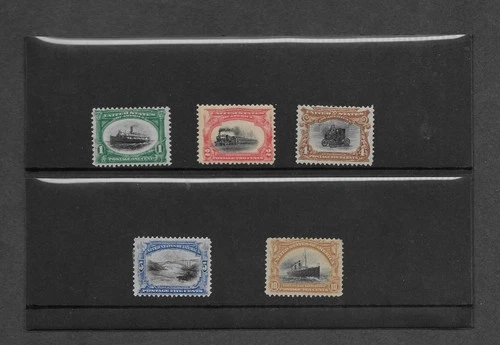US Stamp Collection Scott #294, 295, 296, 297, 299 MH Pan American Set SCV $291