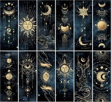 12 PCS Cool Night Sky Bookmark, Bookmarks for Book Lovers, Bulk Bookmarks for Me