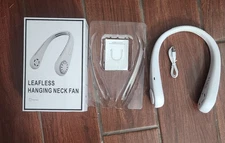 LEAFLESS HANGING 3 SPEED NECK FAN PORTABLE USB RECHARGABLE