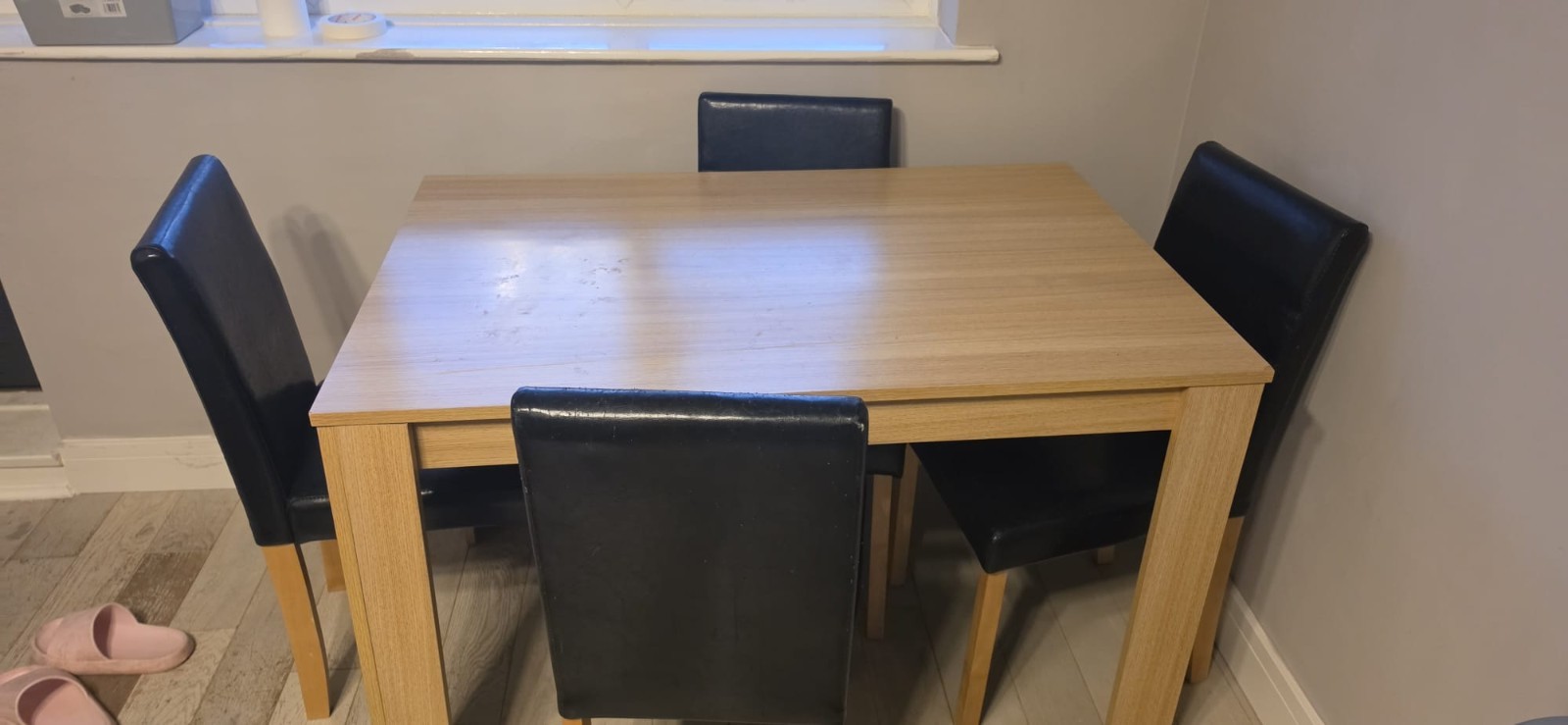 Table and 4 Chairs Set