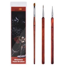 Kolinsky Sable Miniature Paint Brushes- 3pcs Detail Paint Brushes Drybrush for
