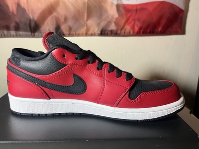 Nike Air Jordan 1 Low Reverse Bred Gym Red Black White 553558-606 Men Size 9.5