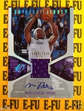 2000-01 SPX MORRIS PETERSON RC Worn Jersey Autograph Raptors Auto #ed 496/2500
