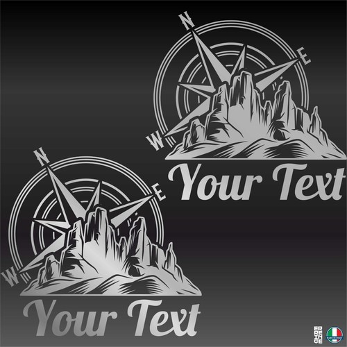 2 Sticker Adhesivos Rosa De Veinte Montaña Brújula Auto Camper Pickup Jeep 4x4 - Imagen 19 de 20
