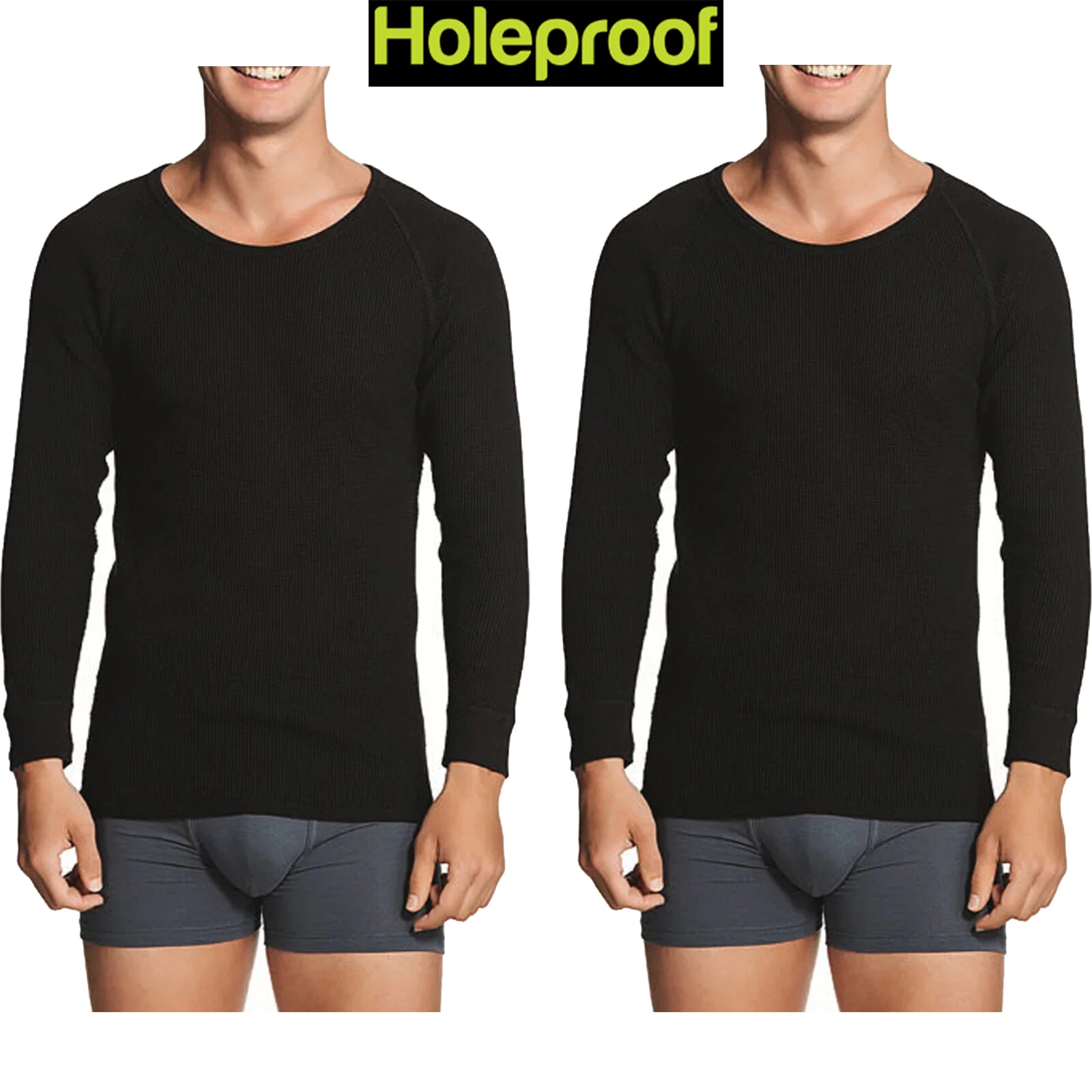 2x Holeproof Aircel Thermal Mens T-shirt Long Sleeve Black Tee Top MYPU1A Bulk
Opens in a new window