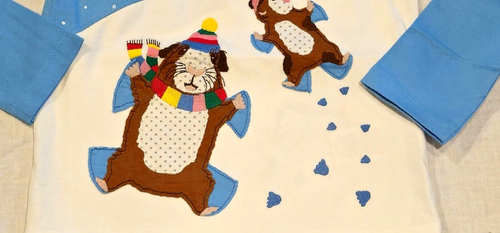 Mini Boden Applique Guinea Pig Shirt Blue NWT New 5-6 - Picture 2 of 11
