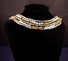 Lovely New 20" Brass Beaded Necklace Vintage Look !
