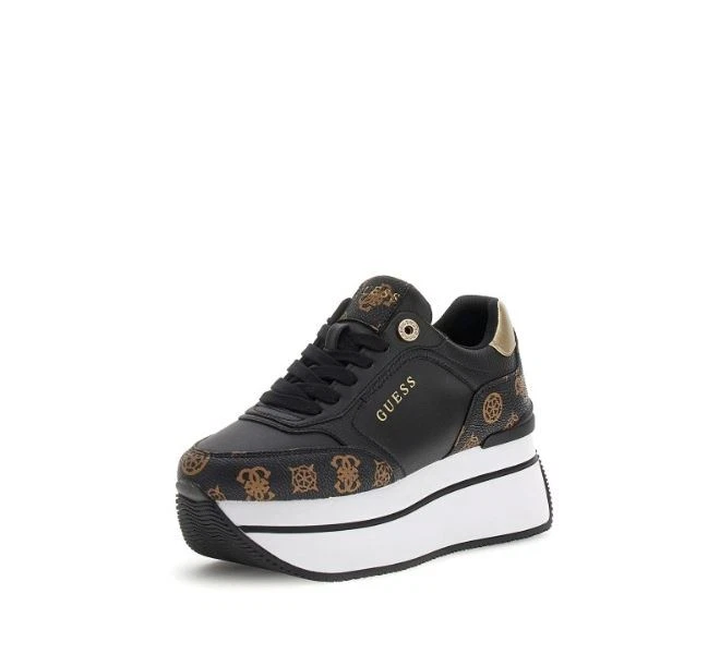 Zapatos De Mujer Logo Moda Guess Sneakers FLPCM4FAL12 Negro - Imagen 2 de 4