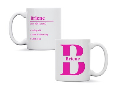 Personalisierte Tasse Name Anfangsbuchstabe individuell, Erwachsene Geburtstag, Definition Geschenk