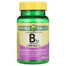 Spring Valley Timed-Release Vitamin B12 – 60 Tablets 1000 mcg