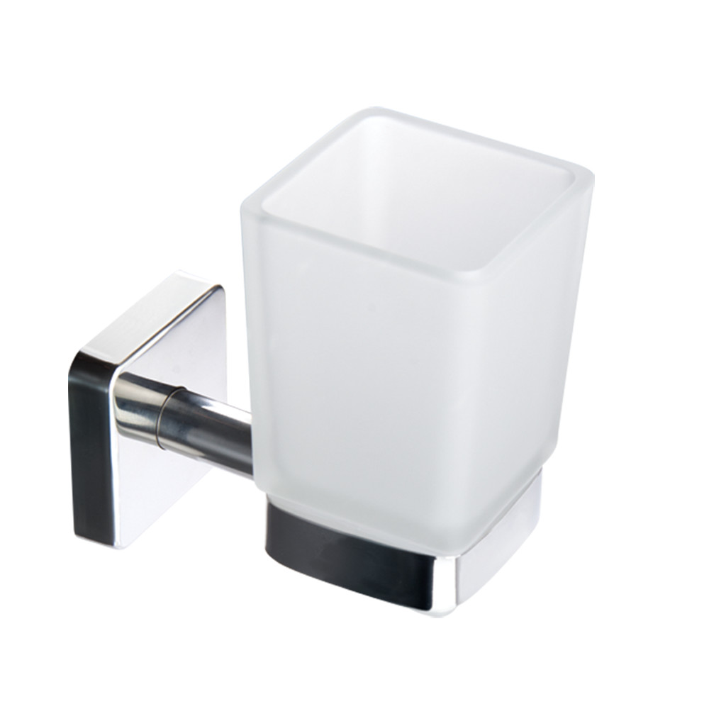 Set Accessori Bagno Stile SQUARE Acciaio Inox Autoadesivo o Forante
