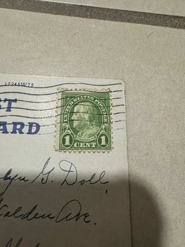 RARE USA Benjamin Franklin 1 cent Lime Green Stamps & VTG Postcards - Picture 3 of 5