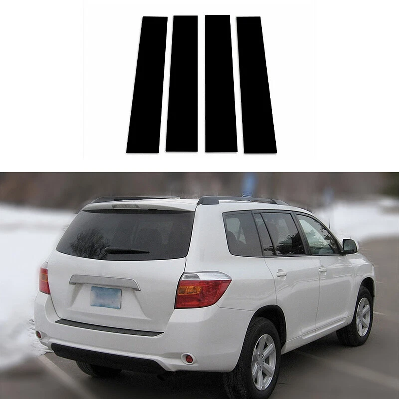 Para Toyota Highlander 2008-2013 Piano Preto Pilar Postes Janela Porta Guarnição - Imagem 3 de 4