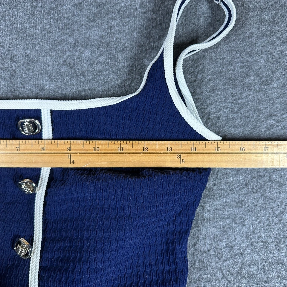 Traje de baño Christina de una pieza vintage años 90 para mujer 16L azul marino Foto 3 de 4