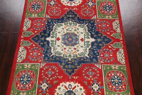 Vegetable Dye Super Kazak Oriental Area Rug Hand-knotted RED Home Decor 7'x10' - Picture 3 of 12