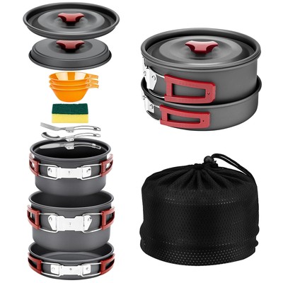 Camping Cookware Portable Camping Essentials With Accessories Camping Gear Campi