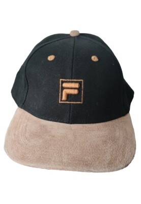 Fila Cap Trucker Basecap Kappe Beige Gold Retro Vintage Schwarz Herren Damen 
