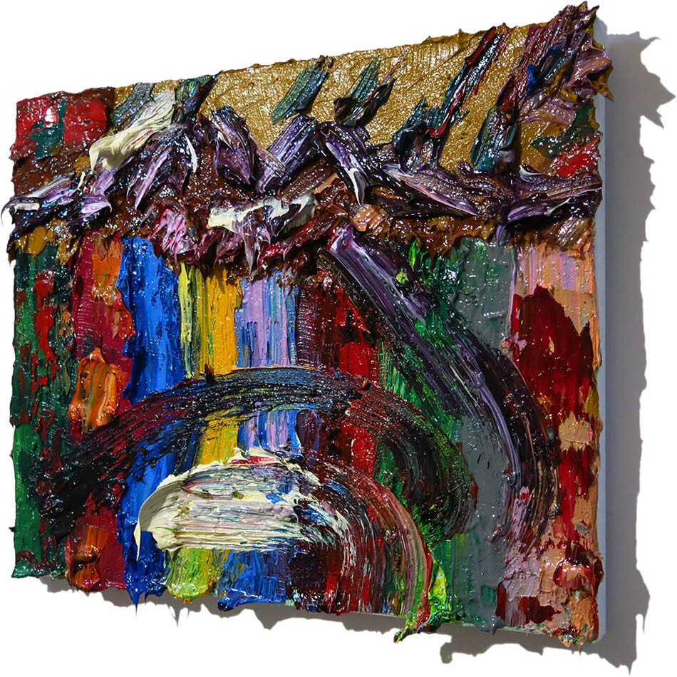 LANDSCAPE OIL█PAINTING█IMPRESSIONIST OUTSIDER█ART█SIGNED ABSTRACT ORIGINAL█DECO